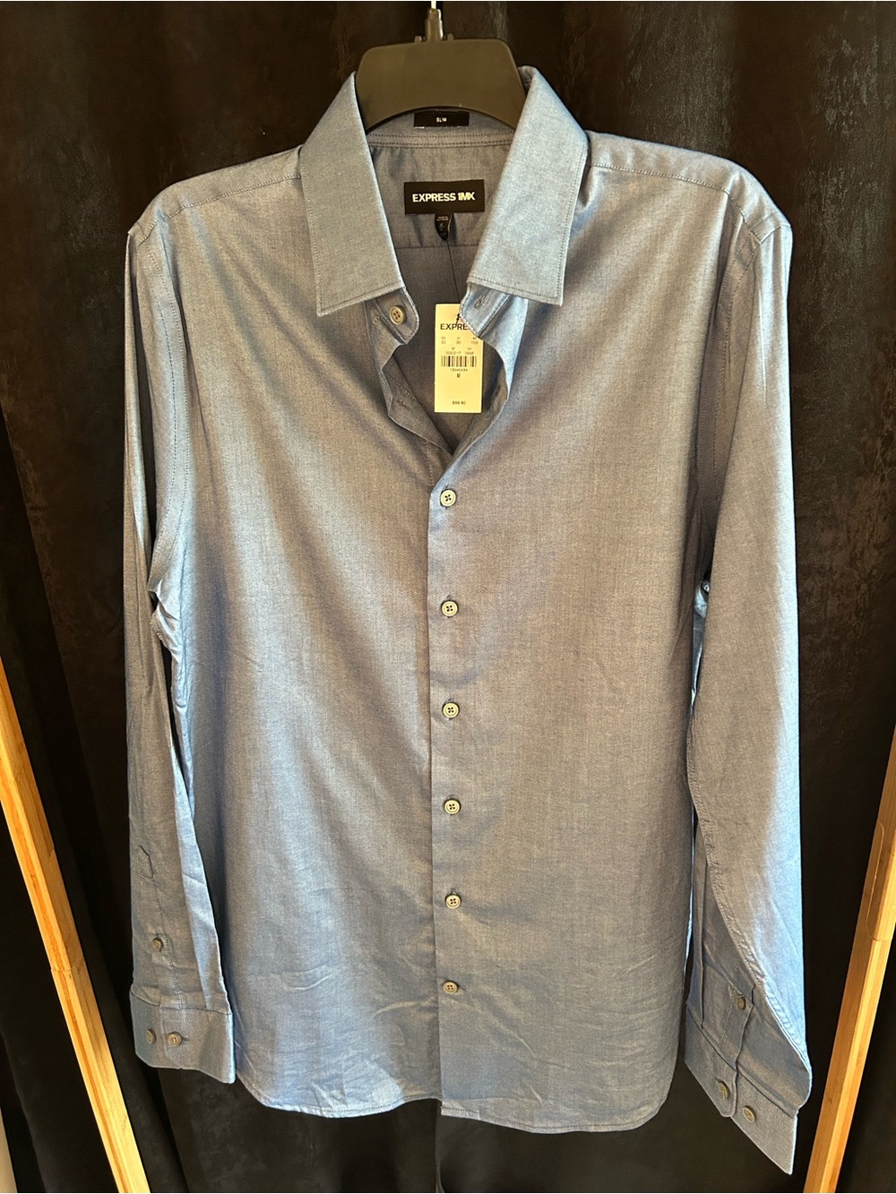 Express Men’s Light Blue Long-Sleeve Dress Shirt